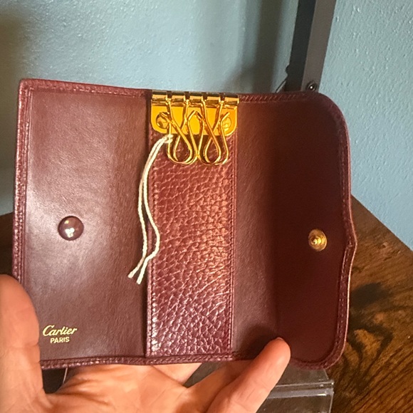 小物 Cartier Key Case Burgundy Leather New Cartier Burgundy Leather Key Case